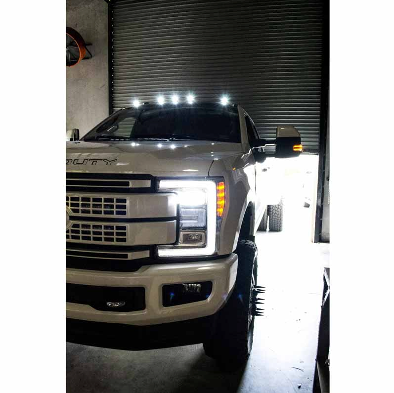RECON 264343CLS CLEAR LENS AMBER/WHITE STROBE LED CAB LIGHTS