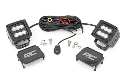 Rough Country Black Series LED Light Pair - 2-inch Square