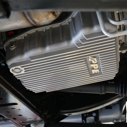 PPE Heavy-Duty Cast Aluminum Flat Bottom 68RFE Transmission Pan 228052100/228052110/228052120 | 2007.5-2024 Cummins 6.7L