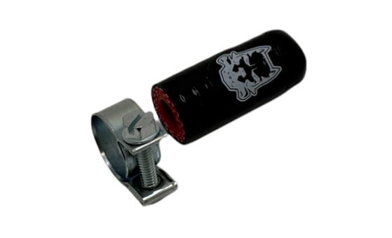 DogBone High Temperature Reinforced Silicone Coolant Cap - 1/4" ID (6.5mm) w/ Hose Clamp