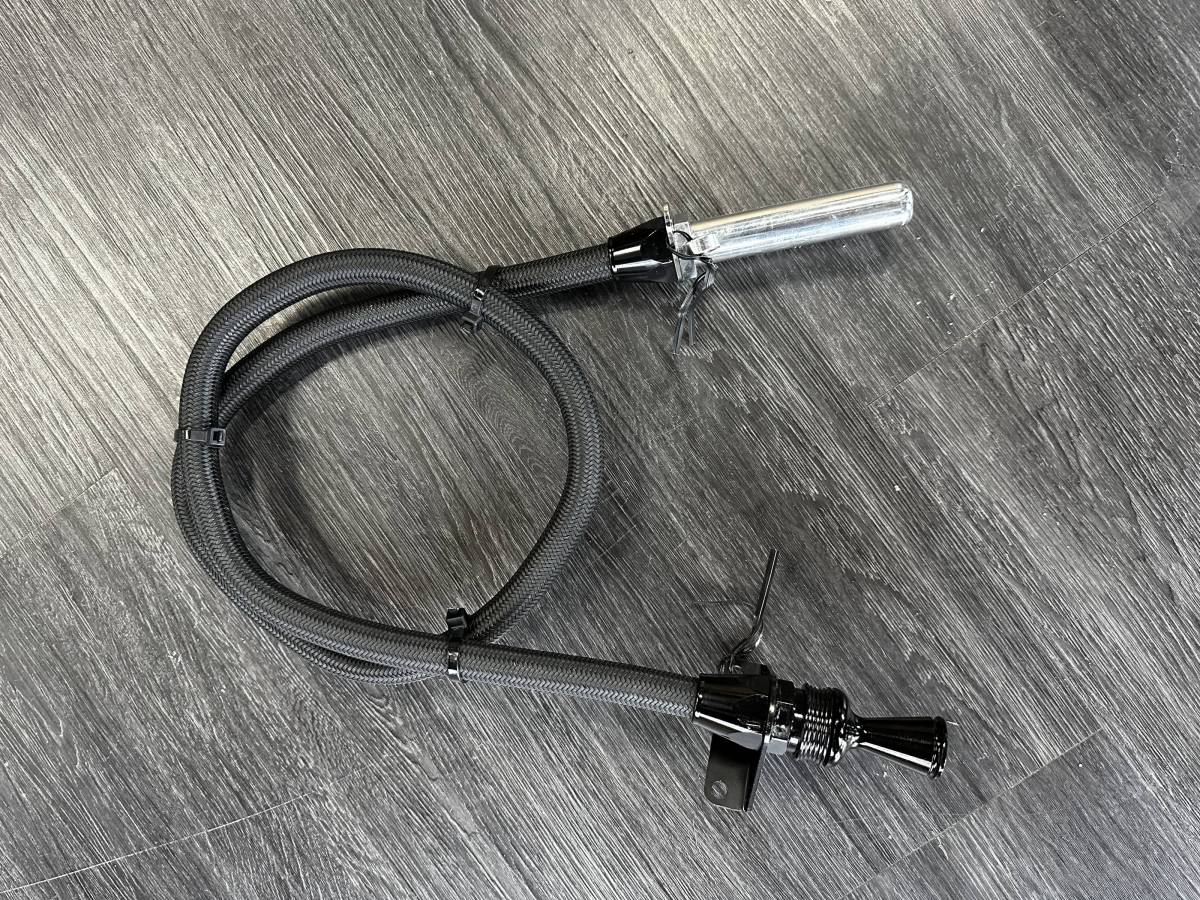Flyin' Diesel 42" Anchor-tight Locking Firewall Trans Dipstick for 68RFE - Black FD-68RFEBL | 2007.5-2024 Cummins 6.7L