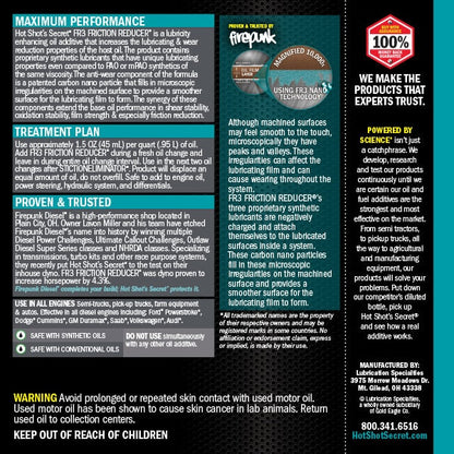 HOT SHOT'S SECRET HSSFR316Z FR3 FRICTION REDUCER OIL ADDITIVE - 1 qt (32 oz)