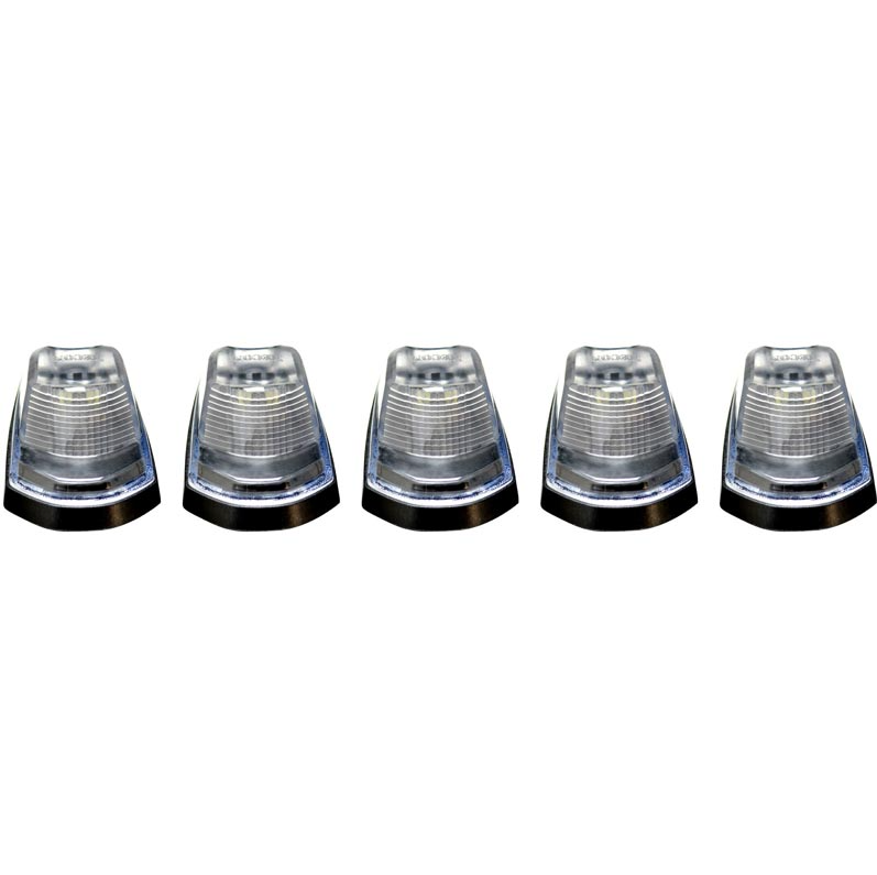 RECON 264343CLS CLEAR LENS AMBER/WHITE STROBE LED CAB LIGHTS