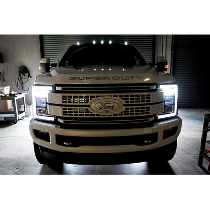 RECON 264343CLS CLEAR LENS AMBER/WHITE STROBE LED CAB LIGHTS