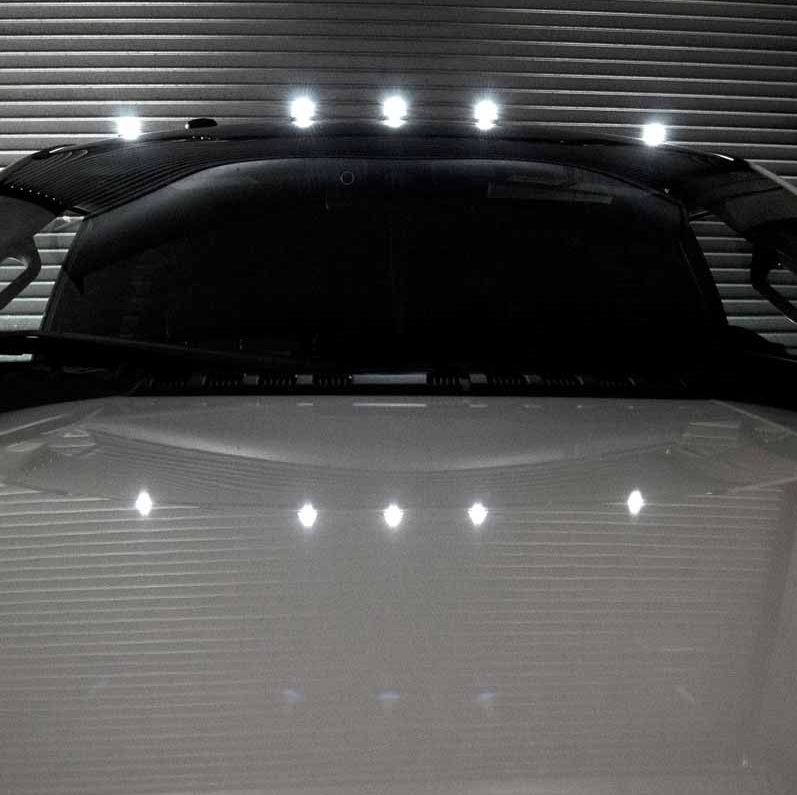 RECON 264343CLS CLEAR LENS AMBER/WHITE STROBE LED CAB LIGHTS