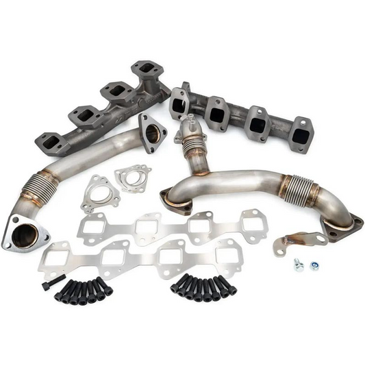 PPE HIGH-FLOW EXHAUST MANIFOLDS WITH UP-PIPES 116112000 | 2011-2016 6.6L Duramax LML - WWM Performance