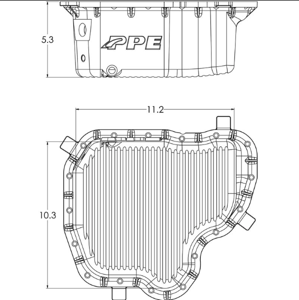 PPE HIGH CAPACITY CAST ALUMINUM OIL PAN 114052100 & 114052120 | 2011-2016 6.6L Duramax LML