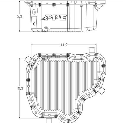 PPE HIGH CAPACITY CAST ALUMINUM OIL PAN 114052100 & 114052120 | 2011-2016 6.6L Duramax LML