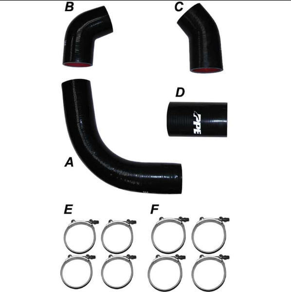 PPE SILICONE HOSE & CLAMP KIT 115910204 | 2002-2004 6.6L Duramax LB7