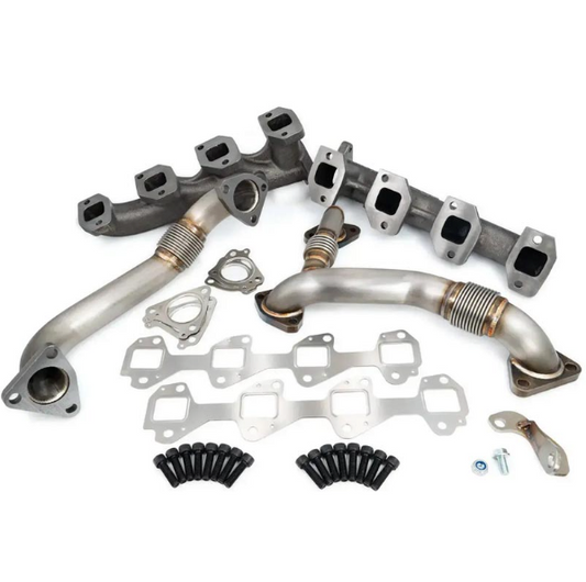 PPE HIGH-FLOW EXHAUST MANIFOLDS WITH UP-PIPES 116111200 | 2002-2004 6.6L Duramax LB7