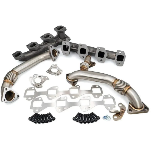 PPE HIGH-FLOW EXHAUST MANIFOLDS WITH UP-PIPES 116111400 | 2004.5-2005 6.6L Duramax LLY