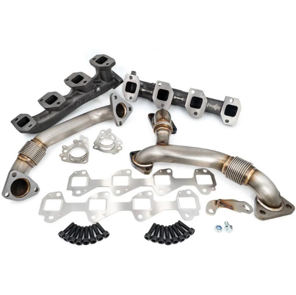 PPE HIGH-FLOW EXHAUST MANIFOLDS WITH UP-PIPES 116111800/116111810/116111820 | 2007.5-2010 6.6L Duramax LMM