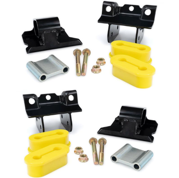 PPE SILICONE BUSHING ENGINE MOUNT KIT- YELLOW 60 SHD (FIRM) 168030160 | 2001-2010 6.6L Duramax  LB7/LLY/LBZ/LMM