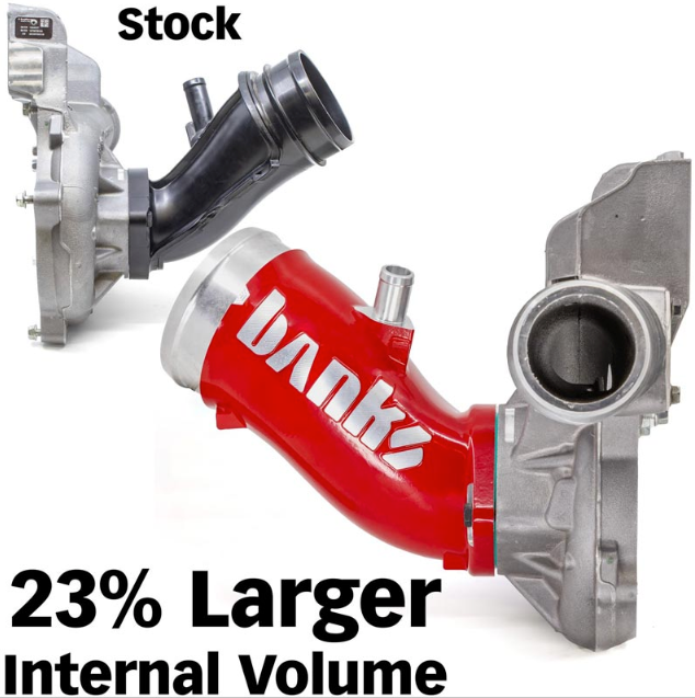 BANKS POWER MONSTER RAM TURBO INLET ELBOW NATURAL & RED 42792 | 2017-2026 6.6L DURAMAX L5P