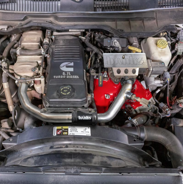BANKS POWER MONSTER-RAM INTAKE & HEATER GRID UPGRADE NATURAL & RED 42805 | 2019-2024 6.7L CUMMINS CAB & CHASSIS - WWM Performance