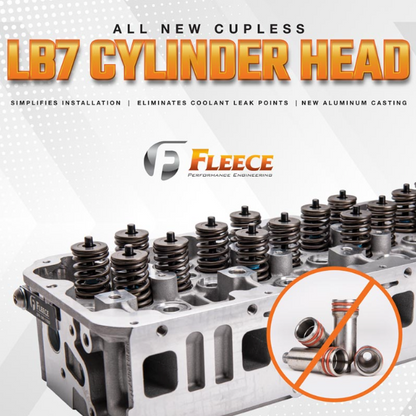 FLEECE FREEDOM SERIES CUPLESS CYLINDER HEAD (LEFT) FPE-61-10001- D-CL | 2001-2004 6.6L DURAMAX LB7