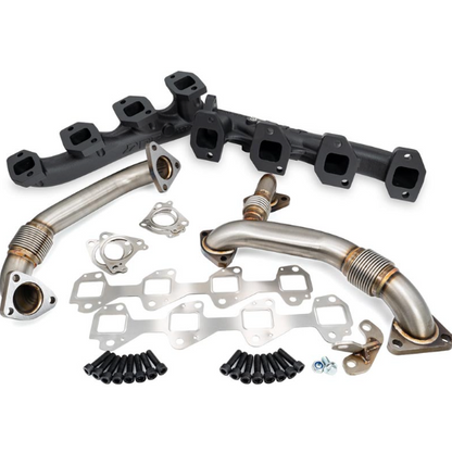PPE HIGH-FLOW EXHAUST MANIFOLDS WITH UP-PIPES 116111400/116111420/116111435 | 2004.5-2005 6.6L Duramax LLY