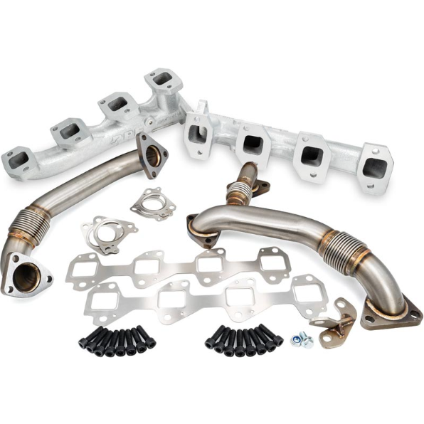 PPE HIGH-FLOW EXHAUST MANIFOLDS WITH UP-PIPES 116111400/116111420/116111435 | 2004.5-2005 6.6L Duramax LLY