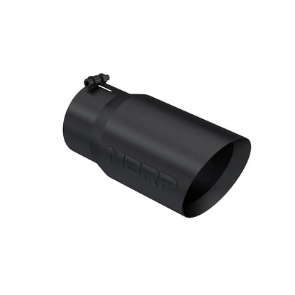 MBRP Black Coated Tip T5074BLK | 6" OD Dual Wall Angled 5" Inlet 12" Length