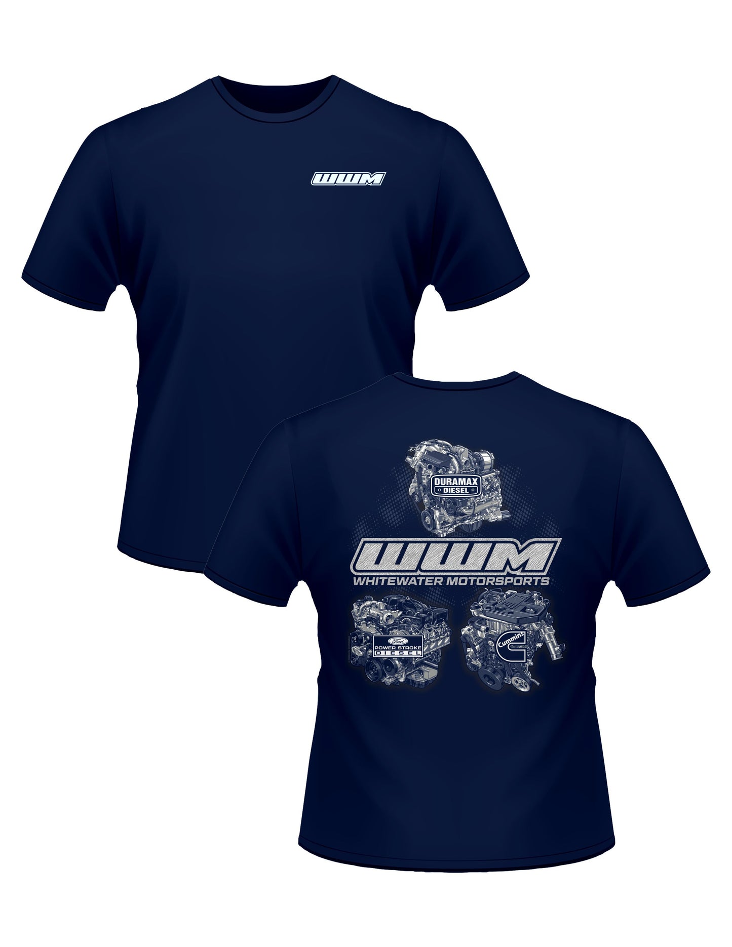 Navy Women's T-Shirts POWERSTROKE CUMMINS DURAMAX
