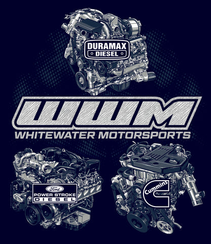 Navy Women's T-Shirts POWERSTROKE CUMMINS DURAMAX